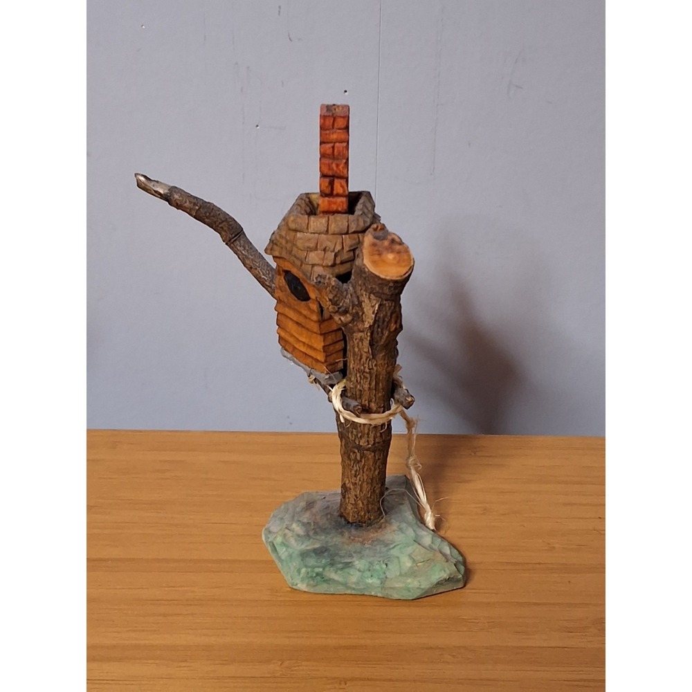 Handcrafted Set Of Wooden Sculptures. Very Detailed Whimsical Set. Lot Of 4 - Picture 14 of 16